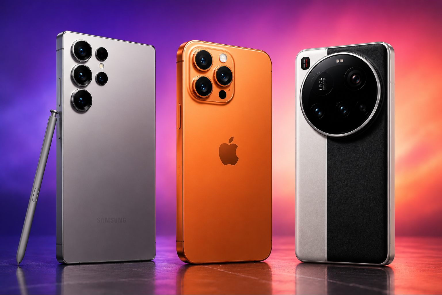 Top 3 Camera Phones 2026 Samsung S26 Ultra, orange iPhone 17 Pro Max और Xiaomi 17 Ultra के कैमरा फोन