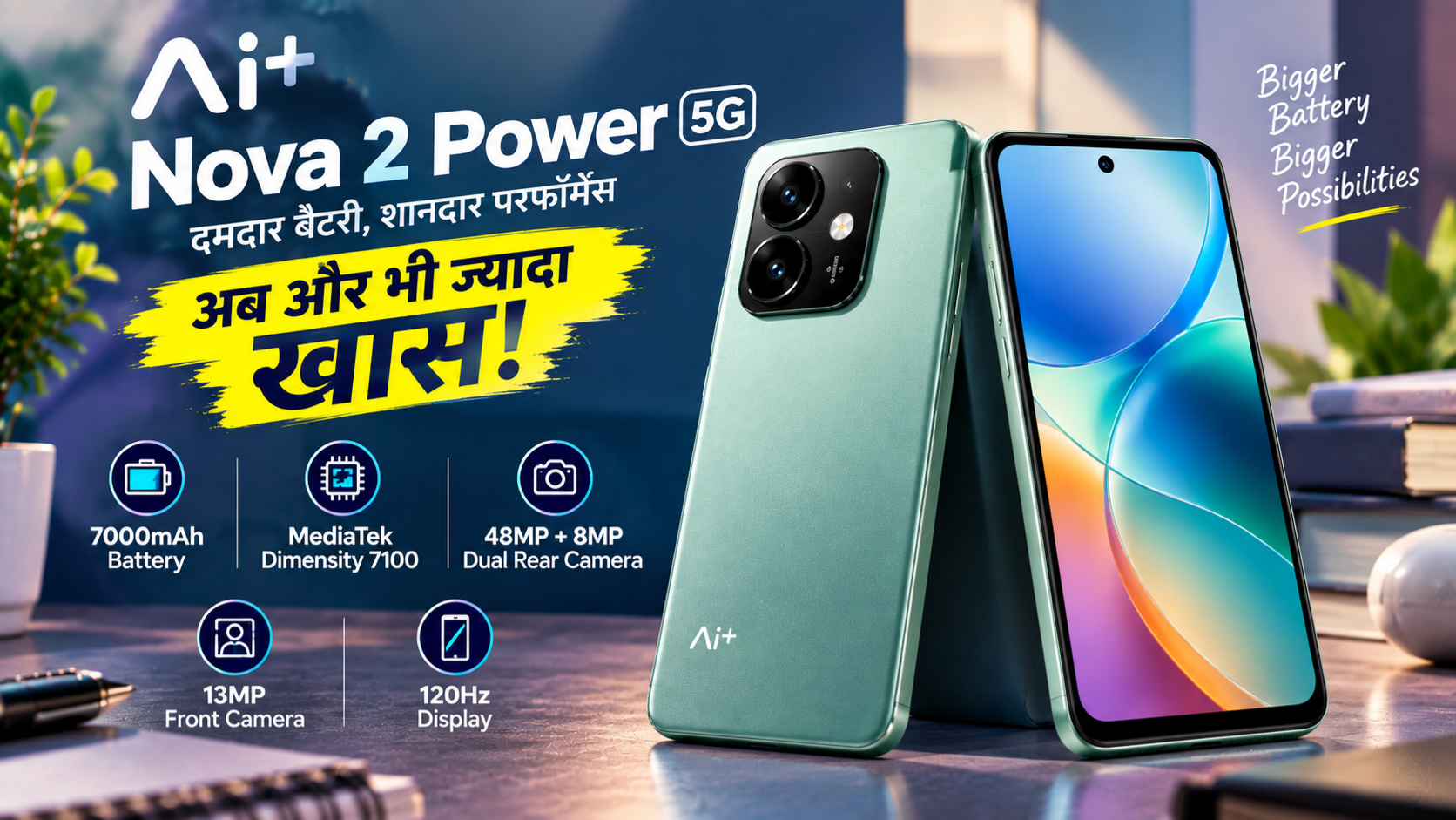 Ai+ Nova 2 Power 5G 7000mAh Battery वाला 5G Smartphone