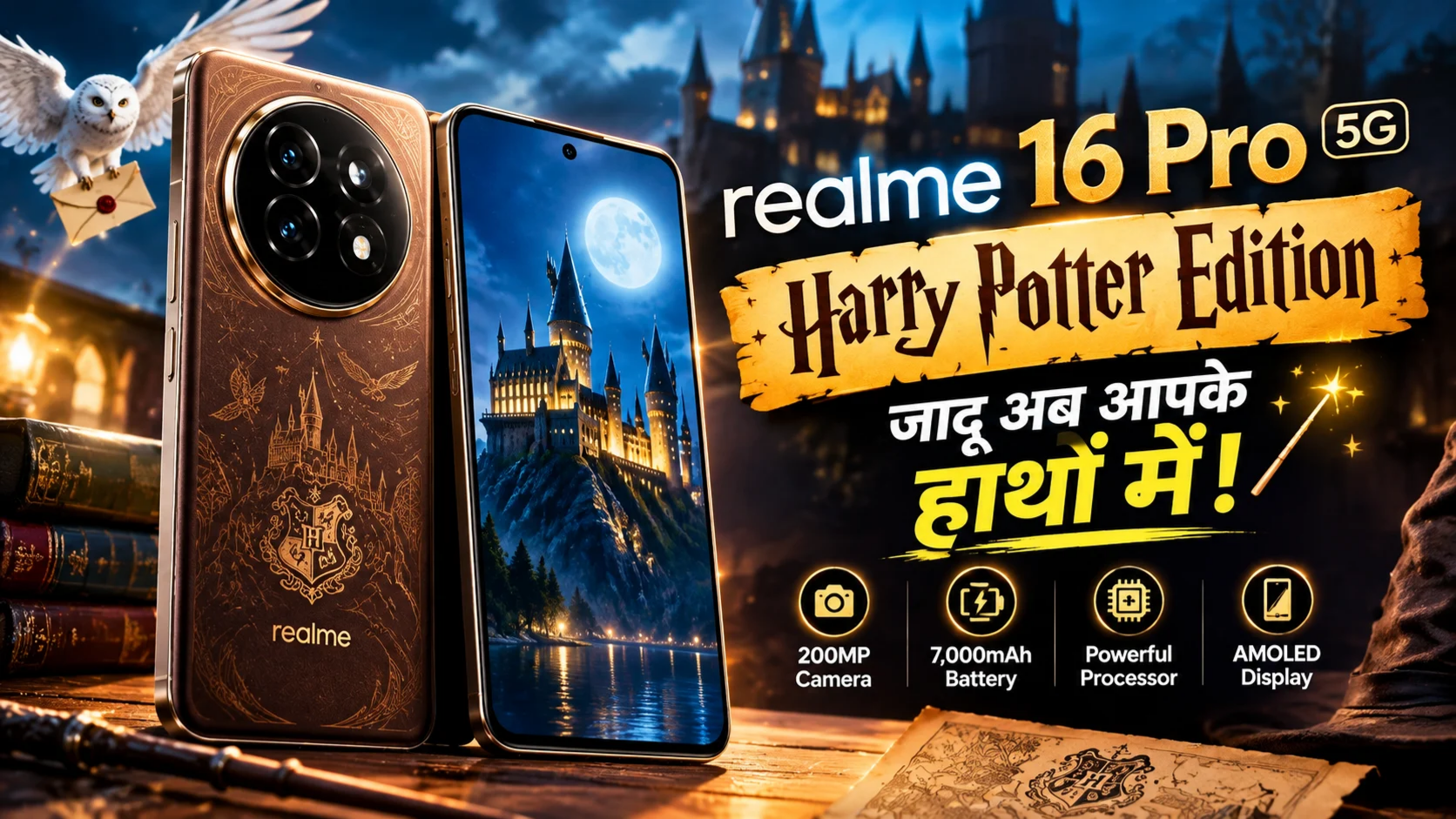 Realme 16 Pro 5G Harry Potter Edition का Hogwarts-inspired design और 200MP कैमरा