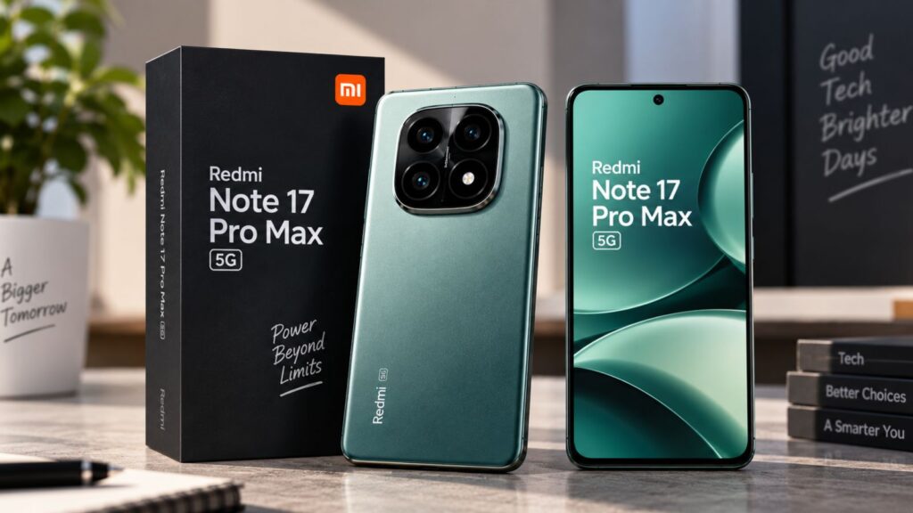 Redmi Note 17 Pro Max 5G का front और back design