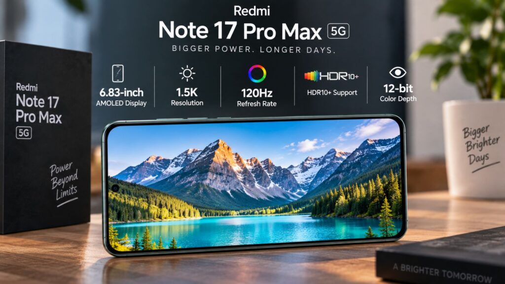 Redmi Note 17 Pro Max का 6.83-inch 1.5K AMOLED 120Hz Display