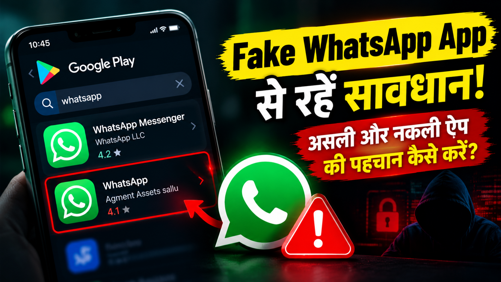 Fake WhatsApp App की पहचान और Google Play Store पर नकली WhatsApp से सावधान रहने की जानकारी